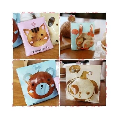 400 Cat Bunny Bear Puppy Cookie Bag,Bakery Gift Cello Bag