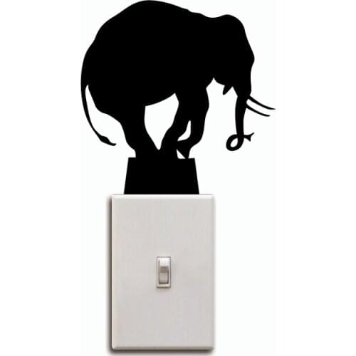 IE-29 Elephant Silhouette Switch Sticker - Circus Wall Decal - Wall Art - Nursery Wall Sticker Home Wallpaper