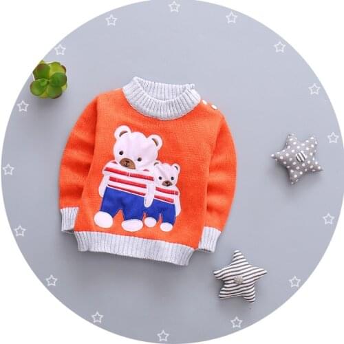 New 2016 baby girls boys autumn/winter wear warm cartoon sweaters children pullovers outerwear Bear sweater for Newborn Q192