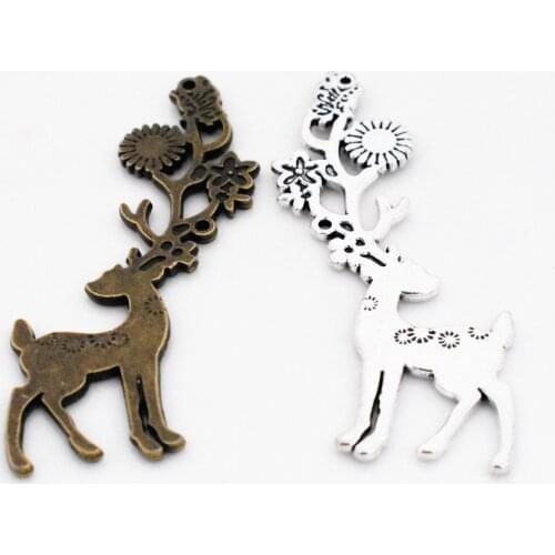 NEW Accessories,2pcs/lot Two Colors Plated Sika deer Charm Pendant For Making DIY Handmade Jewelry,Jewelry Accessories Wholesale