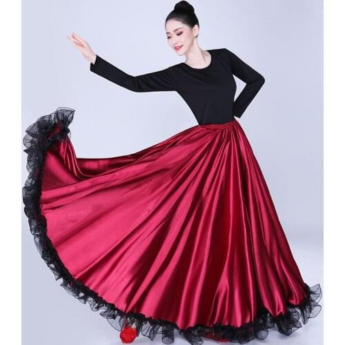 New Spanish bullfighting dance skirt adult womens belly dance skirt opening dance full skirt show costumes
