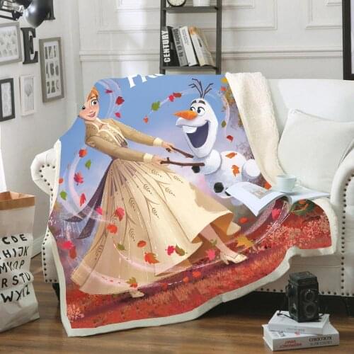 Disney Frozen 2 Elsa Anna Cartoon Blanket Throw Bedding Sheet Large Size Warm Soft Thick Sofa Sherpa Blankets Christmas gifts