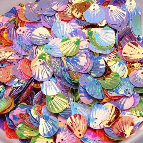 All size colorful shell shape Seuqin PVC Loose Paillettes Wedding Craft DIY clothing Housewear Furnishings Sewing Accessory 50g