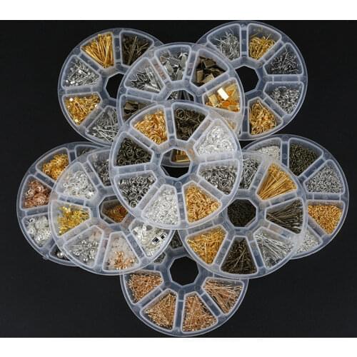 Jewelry Making Accessories Boxes DIY Findings Jewelery Material Beads Caps Earring Hook Jump Ring Clasps Pins Alloy supplies