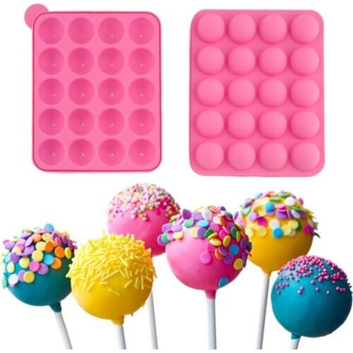ANGRLY 20 holes Silicone lollipops mold cake mold baking chocolate ice lattice bakeware mold cake decorating tools silicone mold