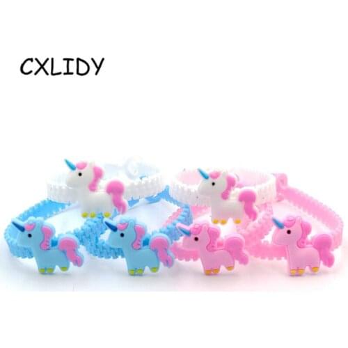 10pcs Mixed Random Delivery Style Random Sports Bracelet Epoxy Wrist Strap Unicorn Silicone Bracelet aa031