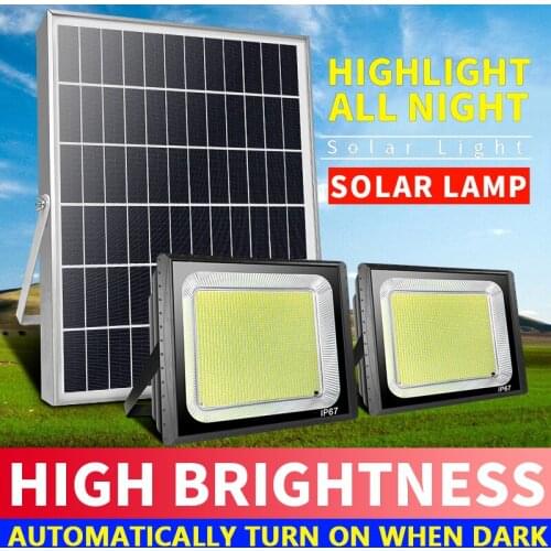 High Power Solar Panel Light Outdoor Garden Lamp Remote Control Flood Lights Waterproof LED Super Bright Street Night Lighting