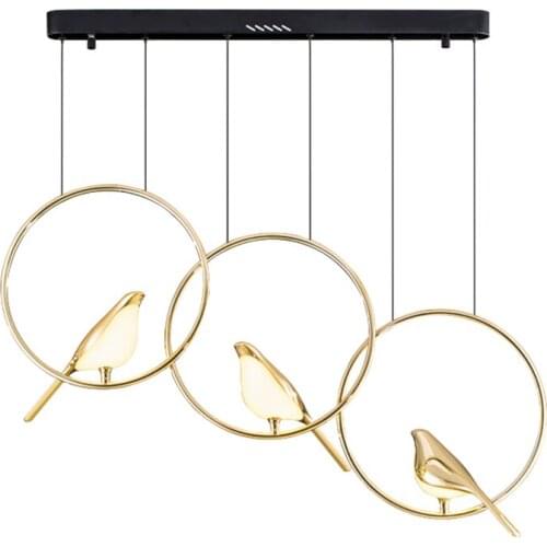 Modern ring golden bird pendant lights luxury bedroom bedside bar restaurant lamp designer art hanging LED lighting fixtures