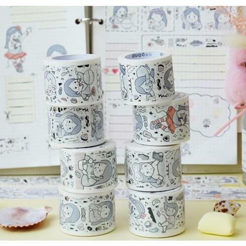 Special ink 35MM Wide Girl Life Diary Decoration Washi Tape DIY Planner Diary Scrapbooking MaskingTape With Release Paper