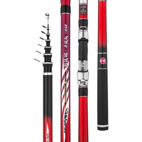 Carbon Fiber Telescopic Fishing Rod Portable Spinning Canne a Peche Travel Sea Boat Rock Wedkarstwo Olta 3.6m 4.5m 5.4m 6.3m