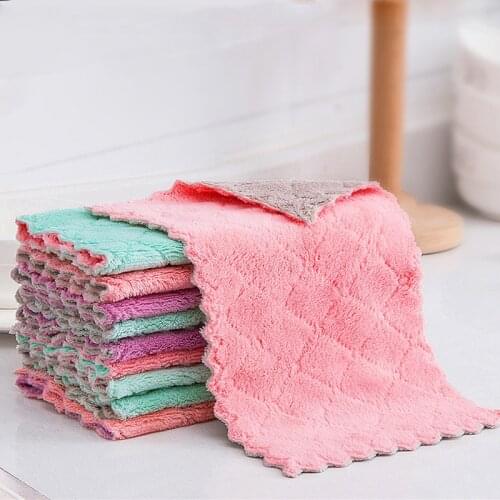 Vacclo 12PCS Microfiber Cleaning Cloth Double-sided Towel Absorbent Cleaning Cloth Multi-purpose Dust and Dirt Cleaning Supplies