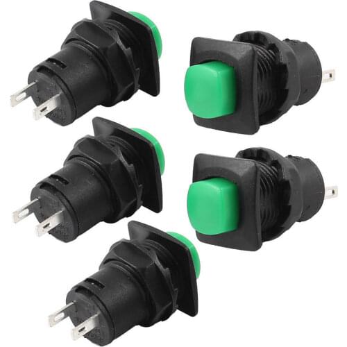 YOCOMYLY 20pcs NEW SPST Green cap Momentary Push Button Switch AC 125V 3A 250V 1.5A