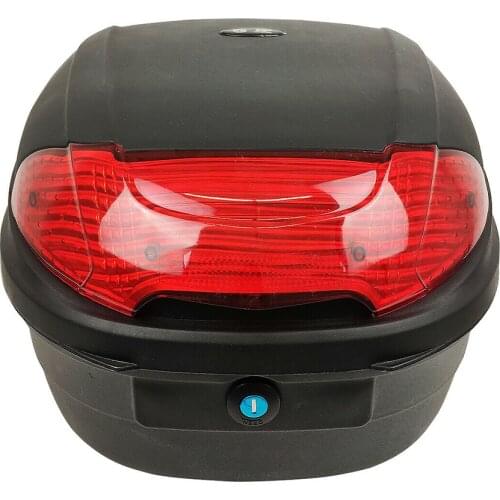 35L Secure Latch Black Motorcycle Trunk With Lock Scooter Top Box Motorcycle Rear Storage Luggage Topbox Case 41*40*30CM