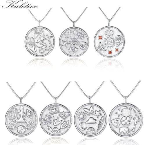 KALETINE 925 Sterling Silver Letter Necklace for Women Star Moon Cross Faith Hope Love Initial Pendant Thin Chain Letter Jewelry