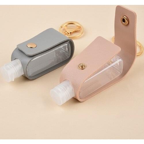 1Pcs Mini Portable Hand Sanitizer Bottle Keychain Holder Empty Refillable Travel Bottles Flip Cap Soap Containers With Keyring