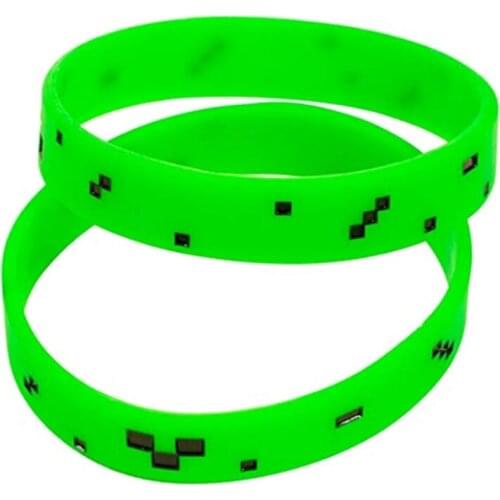 1PC Punk Style Printed Checkered Silicone Wristband