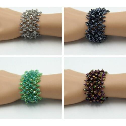 Vintage Crystal Rice Beads Mix Bracelet Bohemian Fashion Multi Layer Beaded Bracelet For Women Handmade Jewelry Gift