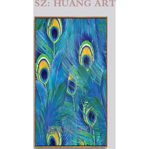 100% Handmade Nordic Style Soft Feathers Zen Leaves Gentle Color Canvas Painting For Living Room Bedroom Aisle Wall Art Deco