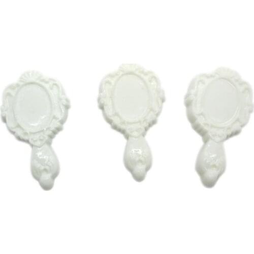30Pcs White Resin Mirror Beads Decoration Crafts Flatback Cabochon Scrapbooking Fit Hair Clips Embellishments Diy