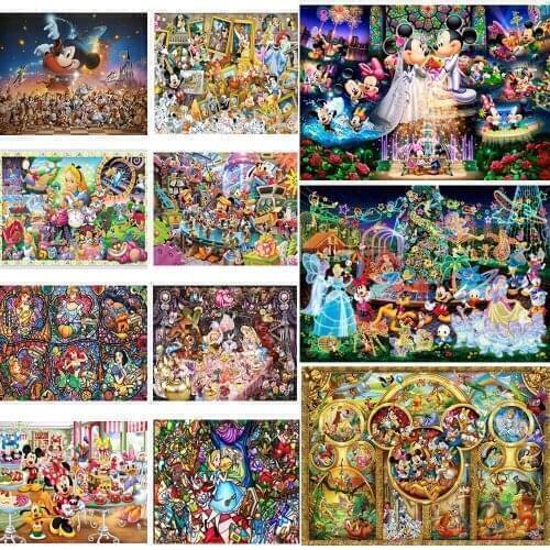 Disney 5D DIY Diamond Painting Embroidery Cartoon "Disney Family Series" Square/Round Diamond Painting Mosaic Handmade Gift