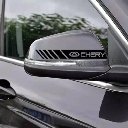 Car styling 2pcs Decal Stripe Rearview Mirror Decoration Sticker For Chery Tiggo 2 7 3 5 T11 M11 A1 Fulwin QQ A3 A5 Auto