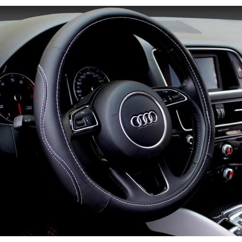 DIY Car Steering Wheel Cover Artificial leather Gray /Black/Beiga car wheel covers styling steering wheel hubs for ford