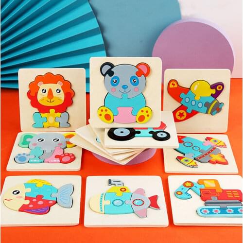 Kids 3D Puzzle Wooden Tangram Board Math Game Toys Children Pre-school Magination Intellectual Educational Toy for Toddler Gift
