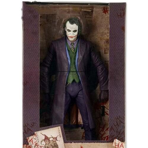 18cm NECA Dark Knight Clown Heath Ledger Joker Doll Boxed Hand Model 7" Action Figure Male Mini Figures Toys Model Gift
