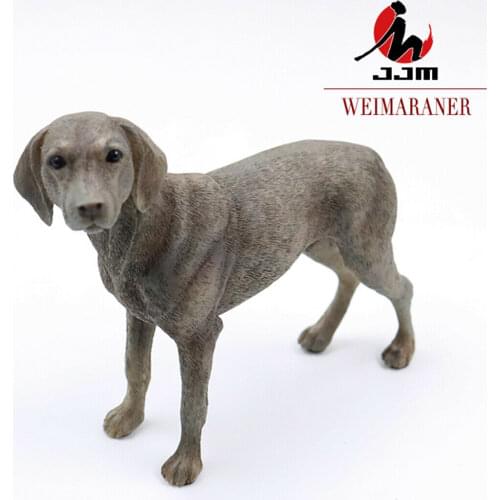 JJM German WEIMARANER Dog Model Pet Animal Figure Toy Collector Decoration PVC Model Educational for Children Adults Kids Gift