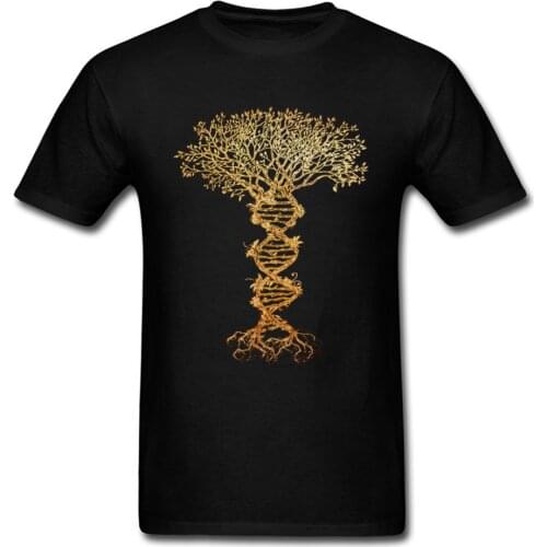 Tree Of Life TShirt Slim Fit Men T-Shirt DNA Geek Designer Fashionable T Shirts Novelty Gift Round Neck Short Sleeve Cotton Tees