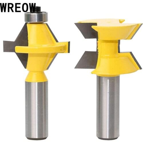 120 Degree 1/2 Shank Router Bits For Wood Milling Cutters Lock Miter Finger Joint Glue Tenon Cutter Tool For Woodworking