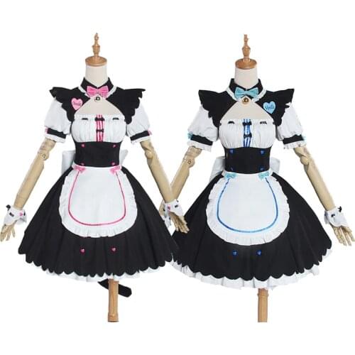 Anime NEKOPARA Cosplay Costume chocola School Uniform Cosplay Costume Women Kids girl NEKOPARA vanilla Maid outfit Cosplay