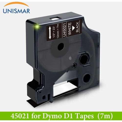 Unismar White on Black 9mm*7m Printer Ribbon Compatible Dymo D1 Label Tape 40921 for Dymo Labeller Maker Typewriter LabelWriter