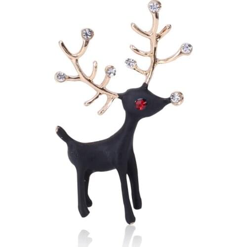 Han edition hot cute cartoon Christmas set auger fawn animal brooch brooches contracted joker clothing accessories