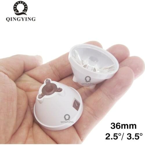 2pcs 36mm Optical Lens 2.5 3.5 Degree Lens Reflector Collimator With White Holder Super Small Angle LED lens New Arrival