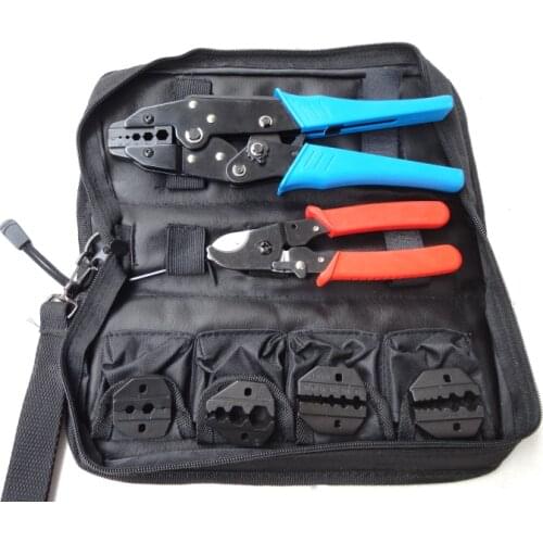 LS-K05H CCTV/CATV tool set with coax crimping tool,cable cutter,four dies for CCTV BNC coaxial cable connectors