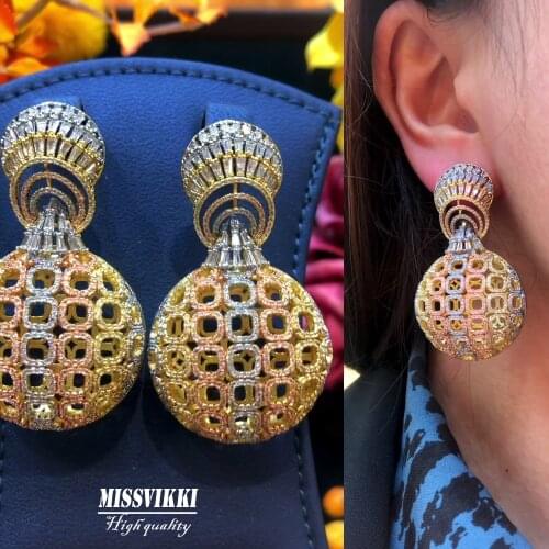 Missvikki NEW TRENDY ROUND BALL Drop Dangle Earring For Women Bridal Earring aretes de mujer modernos Fashion Gift 2022 Hot