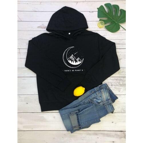 Moon & meteor THERES NO PLANET B womens hoody sweatshirts protect home hoodies fashion tops Starry sky jumper printed sweats