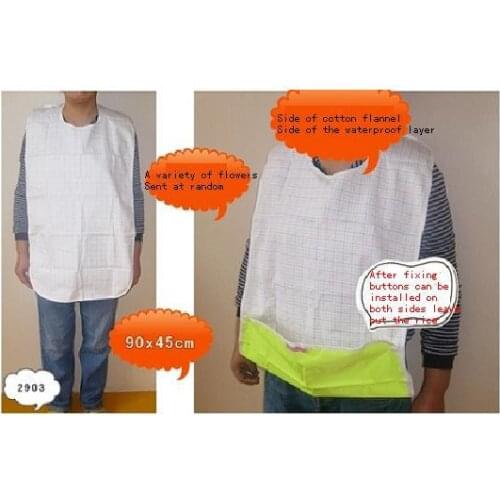 Free Shipping FUUBUU2903 Elderly adult bibs waterproof bibs bib aprons eat meals pocket 90x45CM