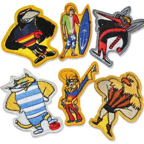 New Punk Cartoon Animal Character Patches Sewing Embroidered Applique for Jacket Clothes Stickers Badge DIY Apparel Accessories