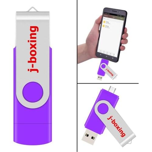 J-boxing OTG USB Flash 64GB Dual Port Pendrive 64gb Micro USB Flash Drive Swivel Memory Stick for Samsung Huawei Tablet 8 Colors