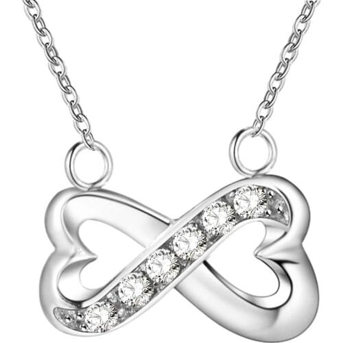 Lucky Charm Silver Color Pendants For Women Fashion Jewelry Necklace Lady Accessories Fashion Jewelry Pendant Bowknot AN596