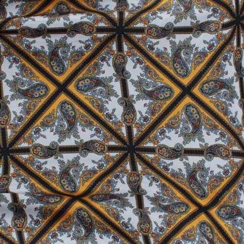 Check Paisley Imitated Silk Fabric Chiffon for Dress Making 150x50cm - Sold By The Half Meter