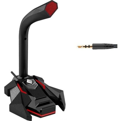 Dynamic Wired Game Condenser Microphone USB Studio Gaming 360 PC Microphone for Computer Desktop Professional Dual Mic LED