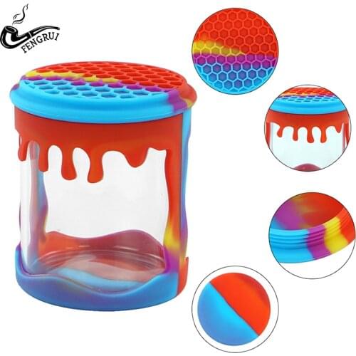 Silicone non-stick large wax container silicone jars dab wax Glass Jars Wax Container Jars Dab Concentrate Container Bottle