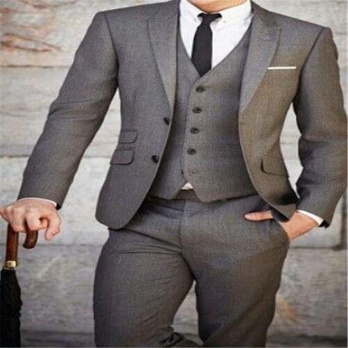 Groom Tuxedos Men Wedding Tuxedos Slim Fit Nocel Neck Prom Blazer Best man Suit (Jacket+Pants+Tie+Vest) ok:25