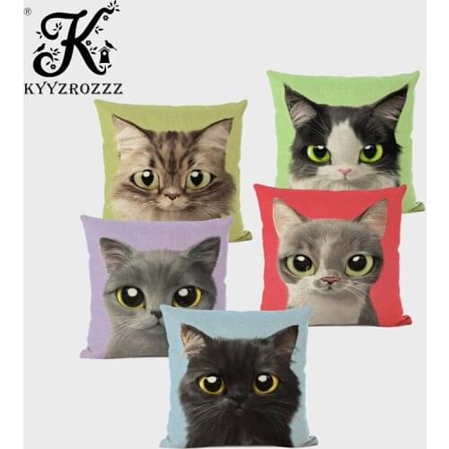 Pet Dog Persian Cat Animal Cushion Cover Linen Hug Pillowcase Home Decoration Sofa Decoration Throw Pillowcase 45cm * 45cm