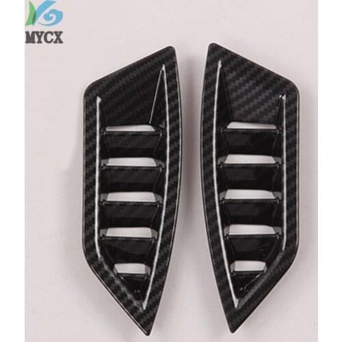 Carbon Fiber Air Vent Outlet Trim Cover Decoration Sticker Fit for Subaru Forester SK 2019 ABS material car styling 2pcs