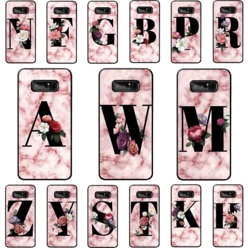 YNDFCNB Custom Name Letter Monogram pink Marble Phone Case for Samsung note 3 4 5 7 8 9 10 pro plus lite 20 ultra