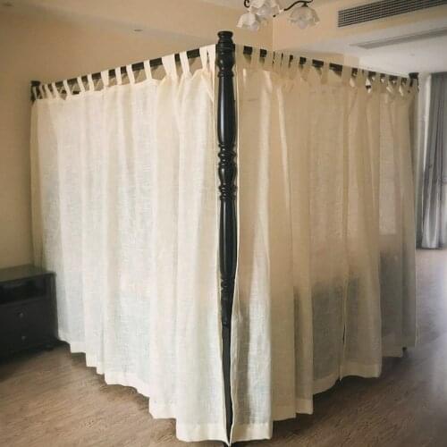 Moustiquaire Modern Bed Canopy Netting Curtain Bedding Decoration Thicken Quality Linen Fabric Custom-made Solid Roman Curtains
